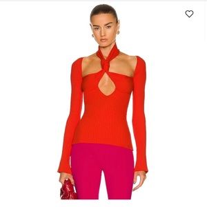 NWT The Attico red long sleeve top